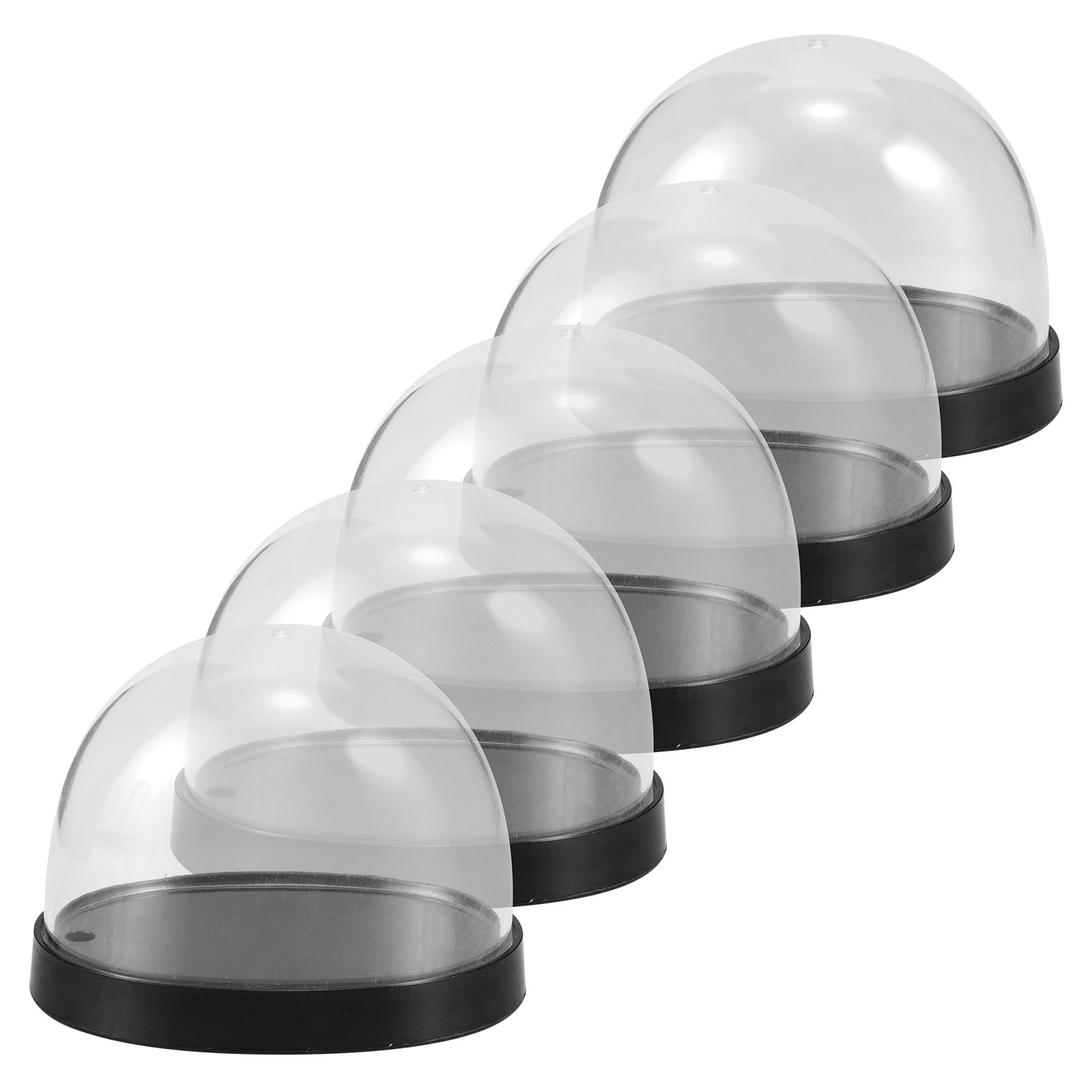 Plastic Dome Clear - 5 Sets Glasglocken, Klare Kunststoff-Displaykuppeln, Mini-Vitrinen