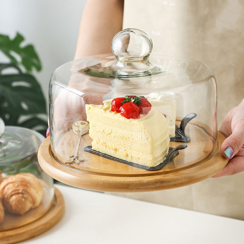 Plastic Dome Clear - 18 cm Glas-Kuchenglocke, transparenter Lebensmittelschutzdeckel für